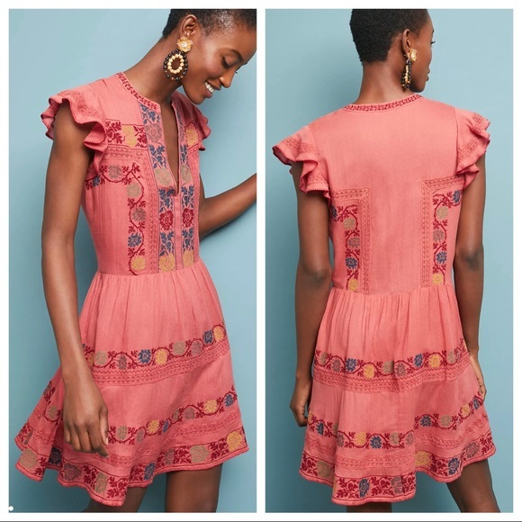 Anthropologie Dresses & Skirts - LOVE SAM ZINNIA EMBROIDERED DRESS